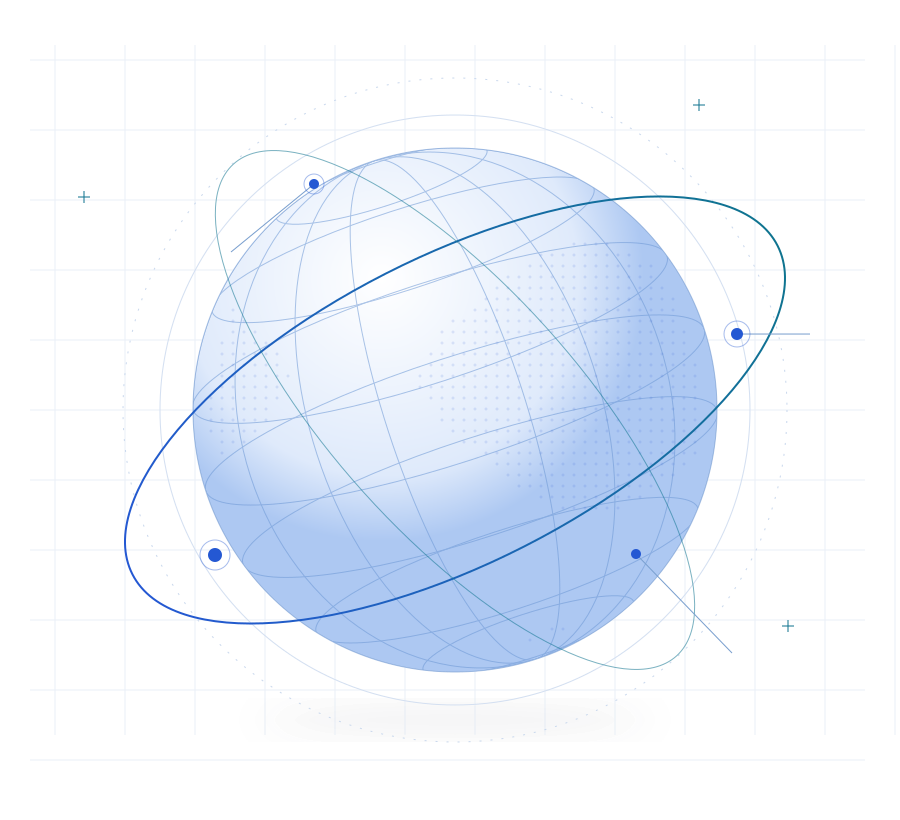 An abstract blue globe with connected pathways, illustrating international business perspectives.